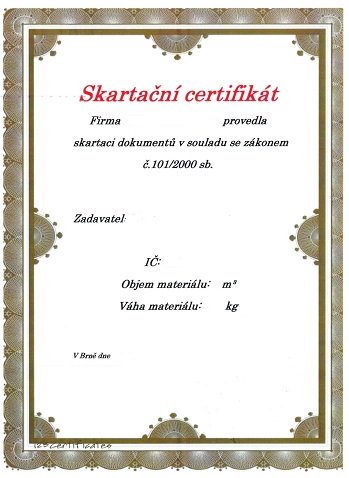 Skartační certifikát